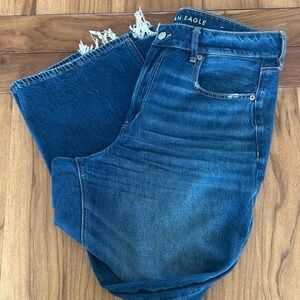 AE Strigid Super High-Waisted Baggy Wide-Leg Ankle Jean - 10L